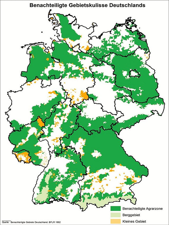 Übersicht landwirtschaftlich benachteiligte Gebiete